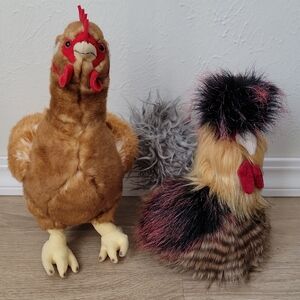 Realistic Plush Rooster and Hen Set